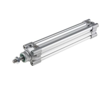 Siłownik profilowy, dwustronnego działania, CDEM Ø 32mm, skok 160mm, z amortyzacją elastyczną, RS PRO