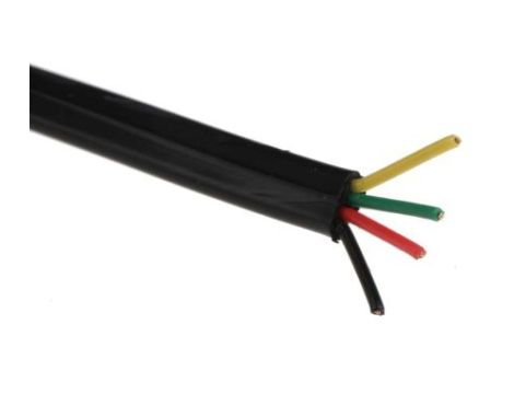 Kabel telefoniczny, 100m, 2-parowy, nieekranowany, 7-żyłowy, Czarny 80 V, 0,066 mm CSA , RS PRO, Odporność na ogień 4