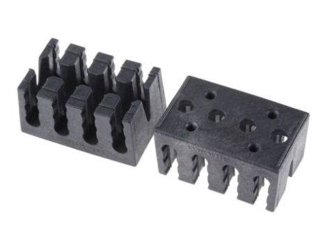 Uchwyt kablowy, l. otworów: 4, 40 x 25mm, Czarny, Nylon 66