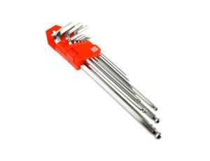 Zestaw kluczy imbusowych, Kulka sześciokątna: 1,5 2 2,5 3 4 5 6 8 10 mm Jednostki metryczne, 9 szt. 1.5mm