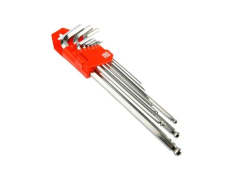 Zestaw kluczy imbusowych, Kulka sześciokątna: 1,5 2 2,5 3 4 5 6 8 10 mm Jednostki metryczne, 9 szt. 1.5mm