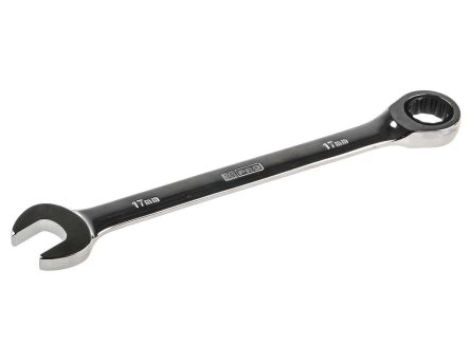 Uniwersalny klucz zapadkowy, roz. 17 mm, dł. 233 mm, materiał: Stal chromowo-wanadowa, RS PRO