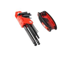 Zestaw kluczy imbusowych Jednostki metryczne, 16 szt. 1.5mm Końcówka kulkowa, Klucz sześciokątny, typu L, RS PRO