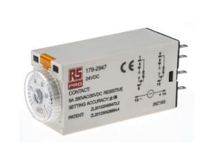 Przekaźnik czasowy zwłoczny jednofunkcyjny 0.1 → 1s DPDT 2-stykowy DPDT 24V dc