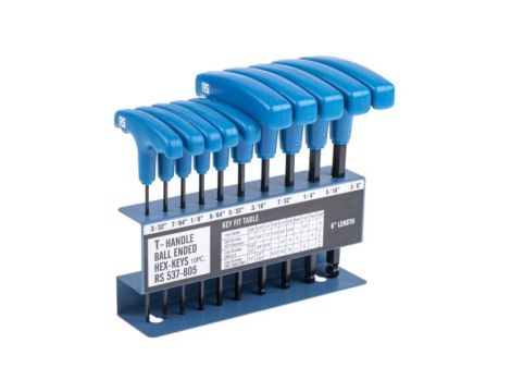 Zestaw kluczy imbusowych Jednostki brytyjskie, 10 szt. 1/4cal Końcówka kulkowa, typu Typu T, materiał: Stal