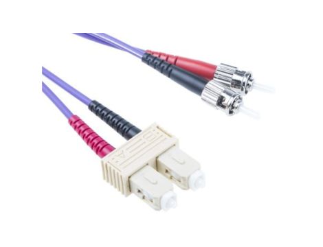 Kabel światłowodowy, średnica: 50/125m, OM3 Wielomodowy, Fioletowy, SC / ST