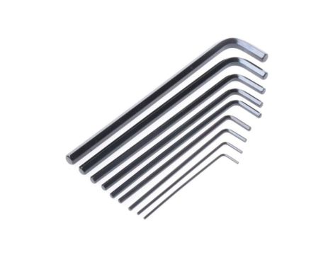 Zestaw kluczy imbusowych Jednostki brytyjskie, 9 szt. 1/4 in, 1/4 in, 1/8 in, 1/16 in, 3/8 in, 3/32 in, 5/16 in, 5/64