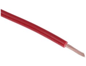 Kabel trzynormowy, dł. 100m 0,5 mm, 11 A, 1 kV DC, 600 V AC, Maks. +105C Czerwony Zgodność z trzema normami, RS PRO