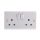 Gniazdo wtykowe podwójne Montaż wpuszczany z przełącznikiem kolor Biały W budynkach, 13A, IP20 230V ac