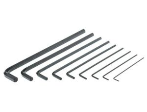 Zestaw kluczy imbusowych Jednostki metryczne, 9 szt. 1.5mm Sześciokątne, typu L, materiał: Stal chromowo-wanadowa, RS