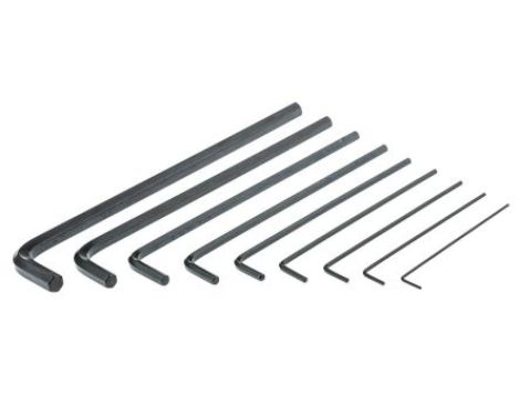 Zestaw kluczy imbusowych Jednostki metryczne, 9 szt. 1.5mm Sześciokątne, typu L, materiał: Stal chromowo-wanadowa, RS