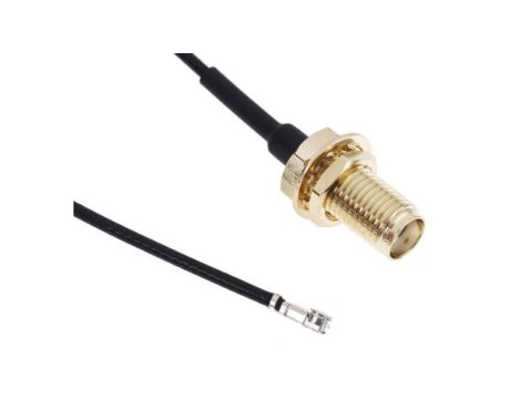 Kabel koncentryczny, RF, Czarny Gniazdo SMA Żeńskie U.FL 150mm, RS PRO Z zakończeniem