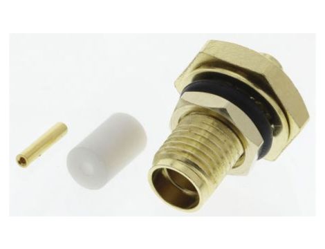 Złącze koncentryczne, 0 to 12.4GHz, Żeński, Połączenie zagniatane, Montaż na panelu