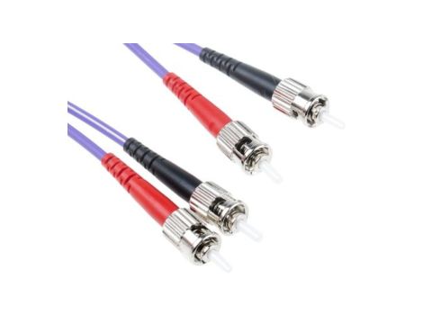 Kabel światłowodowy, średnica: 50/125m, OM3 Wielomodowy, Fioletowy, ST / ST