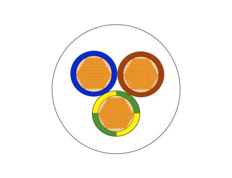 Sieciowy kabel zasilający 3 Core Polichlorek winylu PVC Sheath Biały 7.6mm od , 300 V, 500 V