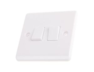 Włącznik światła, 10A, 250V, 2-przyciskowy, 2-biegunowy, IP20, RS PRO