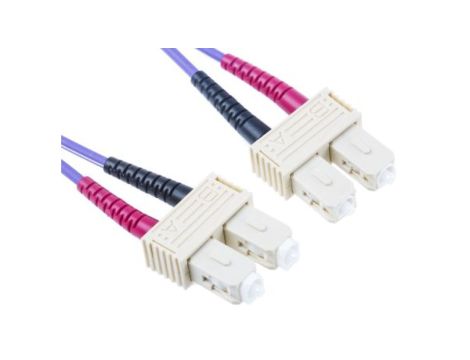 Kabel światłowodowy, średnica: 50/125m, OM3 Wielomodowy, Fioletowy, SC/SC