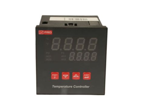 Regulator temperatury PID panelowy 3-wyjściowy, Uz 230 V AC, 0 → +1700C (termopara typu R), 0 → +1700C