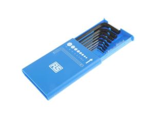 Zestaw kluczy imbusowych Jednostki metryczne, 8 szt. 2mm Końcówka kulkowa, typu L, materiał: Stal chromowo-wanadowa, RS