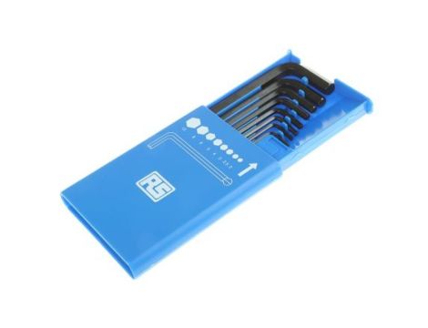 Zestaw kluczy imbusowych Jednostki metryczne, 8 szt. 2mm Końcówka kulkowa, typu L, materiał: Stal chromowo-wanadowa, RS