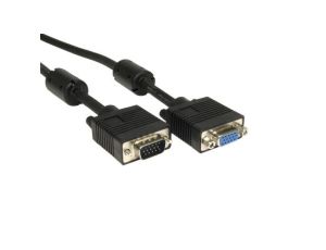 Zespół cyfrowych kabli wideo i monitorowych 25m Męskie złącze VGA/SVGA to Żeńskie VGA/SVGA Czarny