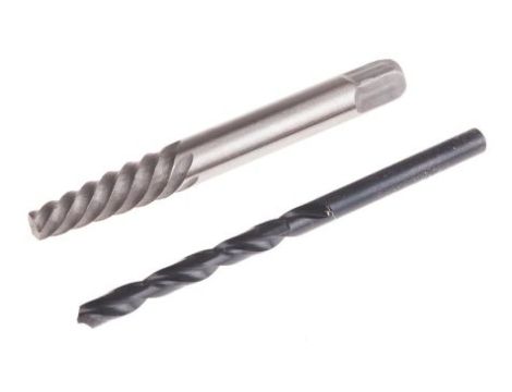 Wykrętarka do śrub, l. elementów: 2, w zestawie: Nr 4, 5 mm, Stal