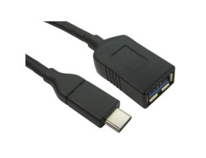 Przejściówka USB, dł. 0.5m, kolor: Czarny