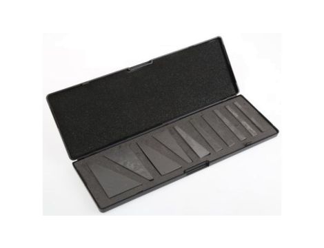 Zestaw mierników i bloków kątowych, Jednostki brytyjskie, elementy: 10, Stal