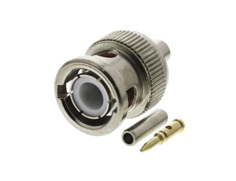 Złącze BNC, 50, Męski, Połączenie zagniatane, Montaż na kablu