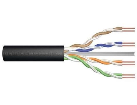 Kabel teleinformatyczny U/UTP kat.6 PE zewnętrzny suchy czarny Fca DK-1611-V-5-OD /500m/