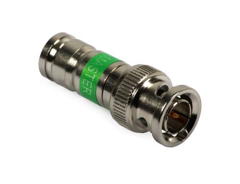 Wtyk koncentryczny BNC 75ohm kompresyjny zielony MASTER na przewód Triset-113