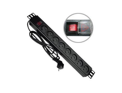 Listwa przeciwprzepięciowa A-LAN PZ081U3M (8 x UTE 16 A (3680 W) 3m kolor czarny)