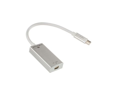 AUDA CableTime Adapter USB 3.1 typ-C - mini DisplayPort 4K@60 (wtyk / gniazdo) srebrny 15cm