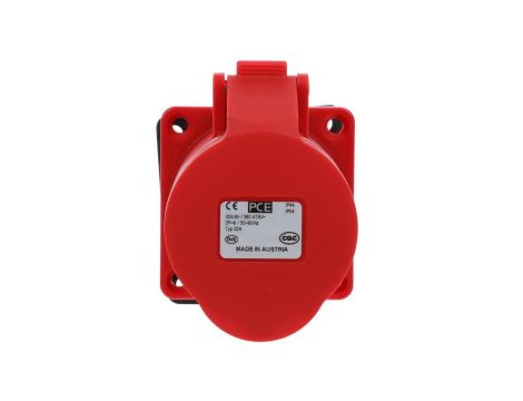 Gniazdo tablicowe 32A 4P 400V czerwone IP44 żeńskie 70mm 324-6