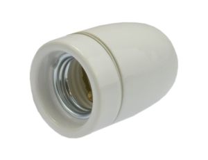 Oprawka żarówki E27 ceramiczna biała