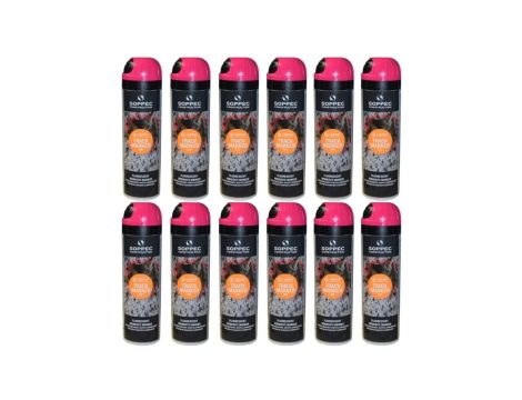 Farba geodezyjna do znakowania spray różowa 12 sztuk SOPPEC Track Marker