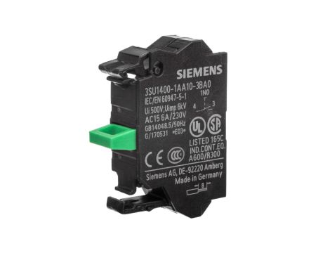 Blok styków 1Z montaż czołowy przyłącze sprężynowe SIRIUS ACT 3SU1400-1AA10-3BA0
