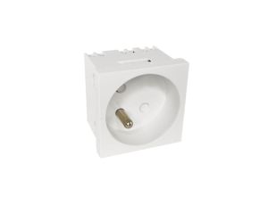 Modularne gniazdo elektryczne ALANTEC 2P+Z, 45x45, standardowe, białe PZ016