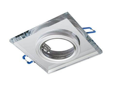 Oczko sufitowe szklane KWADRATOWE. Kolor: SREBRNY EKOS270 Milagro