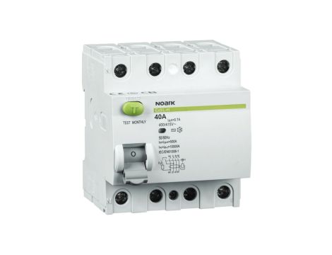 Wyłącznik różnicowoprądowy 4P 40A 100mA typ A 6kA Ex9L-N