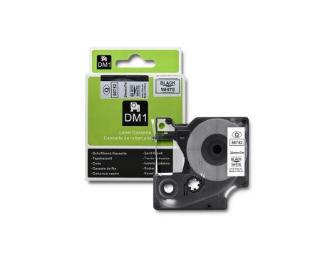 Qoltec Taśma do DYMO D1 53713, 53718 24mm x 7m Biała/Czarny nadruk