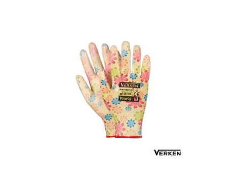 Rękawice Robocze Ogrodowe Ochronne Poliuretanowe Flower Rozmiar 8- M