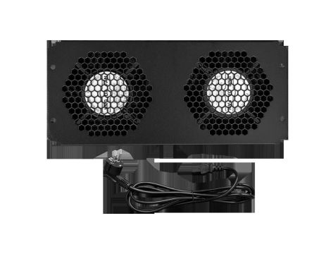 Panel 2x wentylator RACK 19 podsufitowy czarny TOTEN