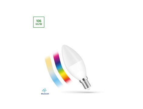 LED ŚWIECOWA 4.9W E-14 230V RGBW+CCT+DIM BTM Spectrum SMART Easy Smart