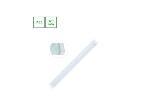 AQUATICA 15W CW 230V 150st IP44 596x46x63 BIAŁY kwadratowa końcówka, włącznik