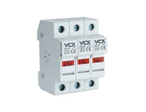 Podstawa bezpiecznikowa 3P 10x38 rozłącznik 1000V DC kontrolka podświetlana