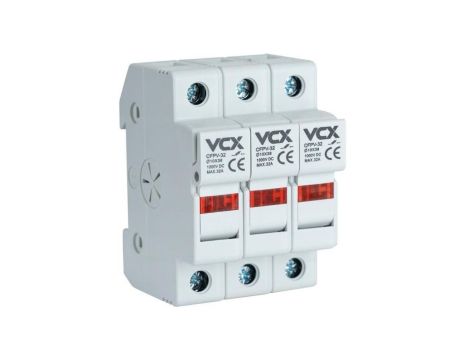 Podstawa bezpiecznikowa 3P 10x38 rozłącznik 1000V DC kontrolka podświetlana