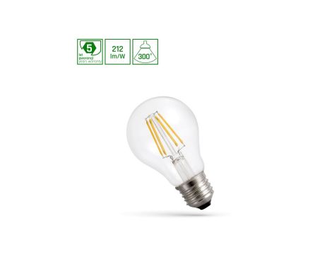 Żarówka LED GLS E-27 230V 3,8W COG A-CLASS WW CLEAR SPECTRUM 5 lat gwarancji