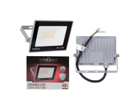 Naświetlacz lampa zewnętrzna LED KROMA 20W 4200K szara 03233 STRUHM