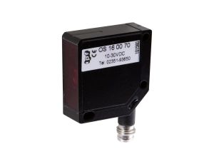 OS160070, czujnik optyczny, przelotowy nadajnik czujnika, 35x35x12mm, Sn: 6m, 10-30V DC, złącze M8